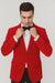 Mens Red Velvet Slim Fit Fashion Jacket