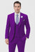  Modern Purple Suit for Men – 3-Piece with Peak Lapel & Double-Breasted Vest