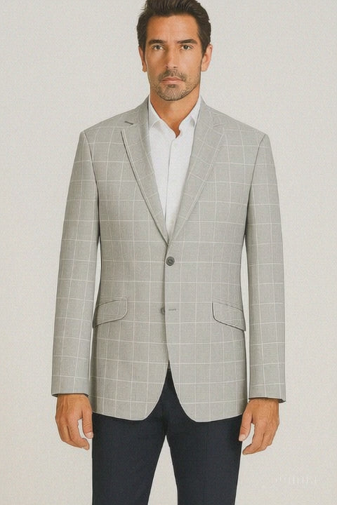 Light Grey Ash Windowpane Plaid