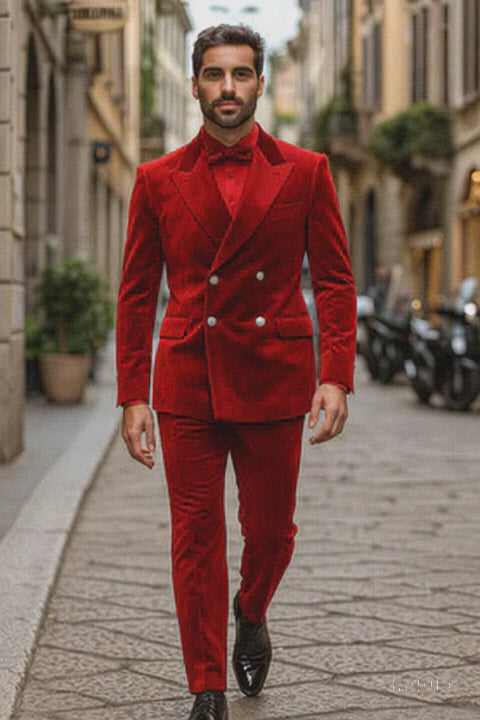 generate an italian white model wearing this same suit in front view and back view in white backgrund