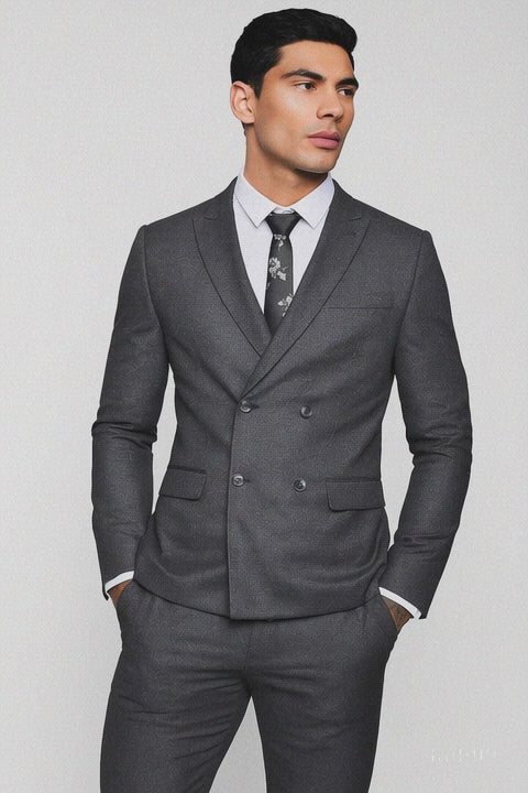 Men’s Slim Fit Double-Breasted Suit 