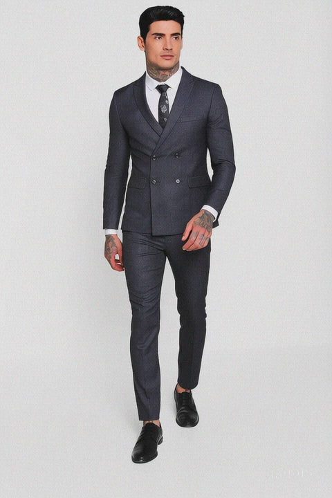 Men’s Slim Fit Double-Breasted Suit 