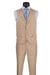 Product Title: Vinci Men's Slim Fit Beige Vested Glen Plaid Summer Business Suit - USA Men's Outlet