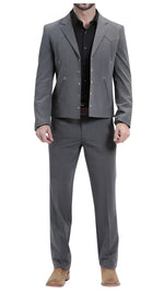 Men's Slate Western Suit 2-Piece - Cowboy Suit with Western Yoke & Pearl Snaps