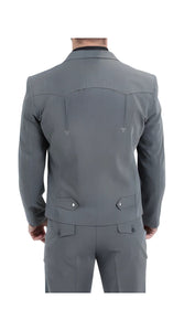 Men's Slate Western Suit 2-Piece - Cowboy Suit with Western Yoke & Pearl Snaps