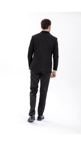Mens Black Tuxedo - New Year Christmas Sequin Sparkly Shiny Holiday Dinner Jacket + Pants
