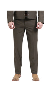 Men's Brown Western Suit 2-Piece - Cowboy Suit with Western Yoke & Pearl Snaps