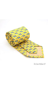 Cow Yellow Necktie with Handkerchief Set