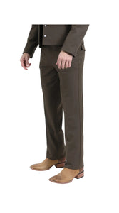 Men's Brown Western Suit 2-Piece - Cowboy Suit with Western Yoke & Pearl Snaps