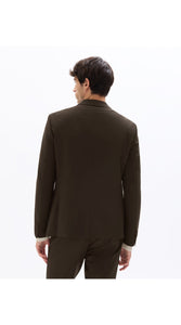 Slim Bi-Stretch Suit Jacket - Brown