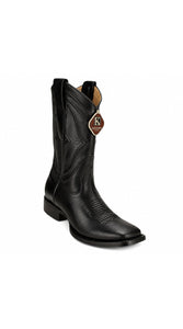 King Exotic Belmont Wide Square Boots- Black