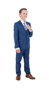 Perry Ellis Boys' Sharkskin 5-Piece Suit - Slate Grey