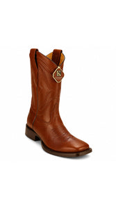 King Exotic Belmont Wide Square Boots- Brown