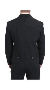 Men's Black Western Suit 2-Piece - Cowboy Suit with Western Yoke & Pearl Snaps