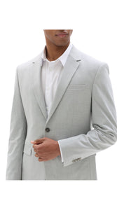 Slim Fit Bi-Stretch Suit Jacket - Light Grey