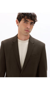 Slim Bi-Stretch Suit Jacket - Brown