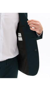 Slim Bi-Stretch Suit Jacket - Dark Green