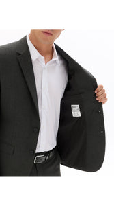 Slim Bi-Stretch Suit Jacket - Dark Grey