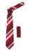 Burgundy & Pink Zig-Zag Brushstroke Striped Necktie & Pocket Square Set