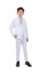 Stacy Adams Boy's 5-Piece Solid Suit - White