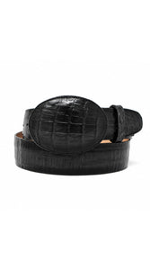 Los Altos Caiman Belly Belt- Black