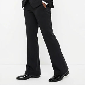 Bootcut wedding suit Black Shawl Lapel Bootcut Tuxedo with Stone Trim – Prom and Wedding