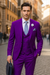  Modern Purple Suit for Men – 3-Piece with Peak Lapel & Double-Breasted Vest