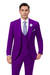  Modern Purple Suit for Men – 3-Piece with Peak Lapel & Double-Breasted Vest