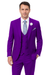  Modern Purple Suit for Men – 3-Piece with Peak Lapel & Double-Breasted Vest