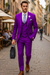  Modern Purple Suit for Men – 3-Piece with Peak Lapel & Double-Breasted Vest