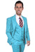 Men's Stacy Adams Sky Blue Peak Lapel 1-Button Vested Suit