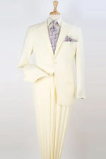 Apollo King Ivory Poplin Suit: Two Button Modern Fit