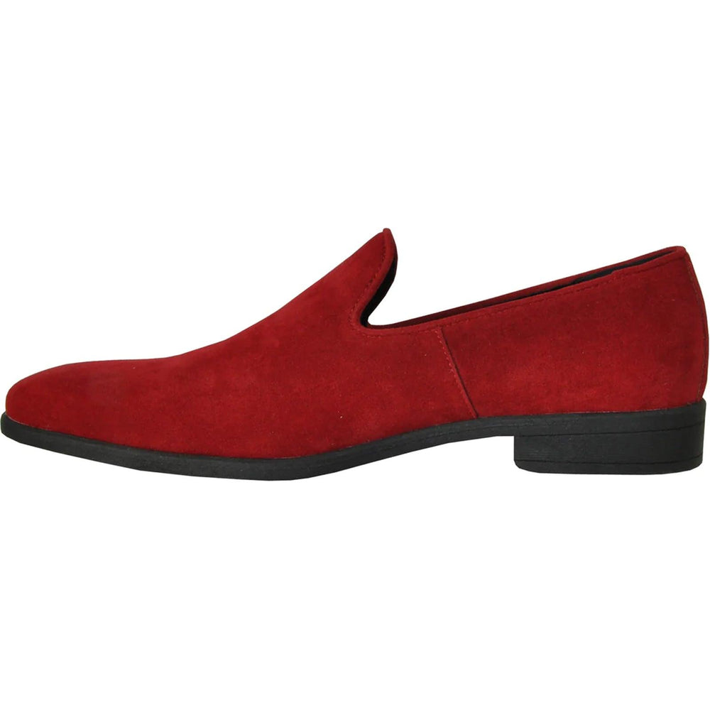 "Red Bravo Suede Vegan Slip-On Loafer - Classy Wedding & Prom Shoe" - USA Men's Outlet