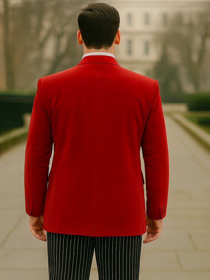 Red Velvet Roderick Smoking Jacket –Men's Evening Wear