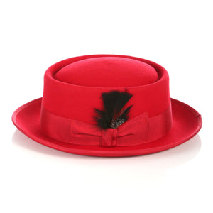 Red Pork Pie Premium Wool Hat