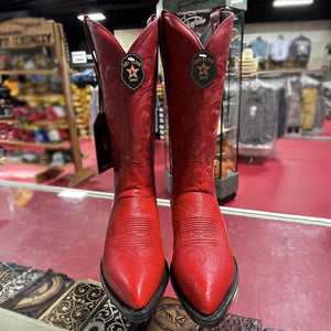 Men's Los Altos Boots Smooth Ostrich Red Cowboy Boots J-Toe