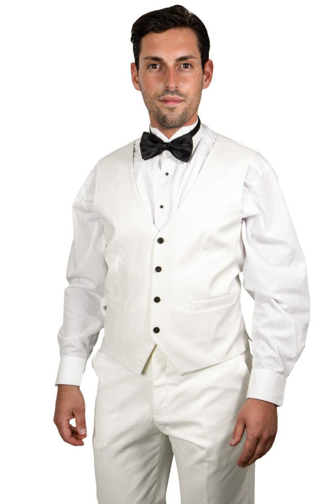 Refined Product Title: Stacy Adams Ivory Shawl Lapel Tuxedo - Vested One Button Style - USA Men's Outlet