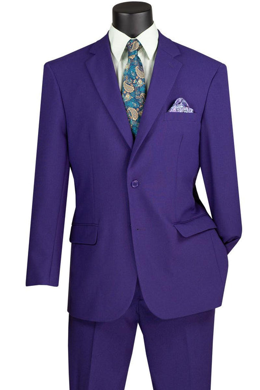 "Regal Purple 2-Button Suit in Classic Poplin | CLOSE OUT Vinci 44R" - USA Men's Outlet