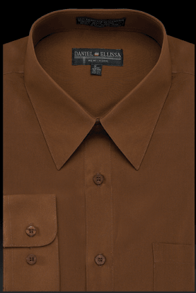 Regular Fit Brown Dress Shirt by Daniel Ellissa - USA Men's Outlet