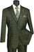 Regular Fit Olive Green Glen Plaid Three-Piece Suit
