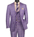 Regular Fit Light Purple Glen Plaid Three-Piece Suit 
