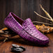 Marco_Di_Milano Remo: Luxury Purple Leather Loafers
