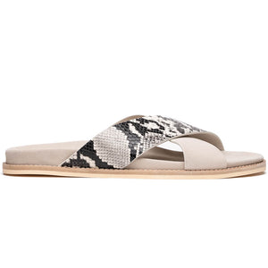Zelli Rena Sueded Goatskin and Embossed Python Leather Slide