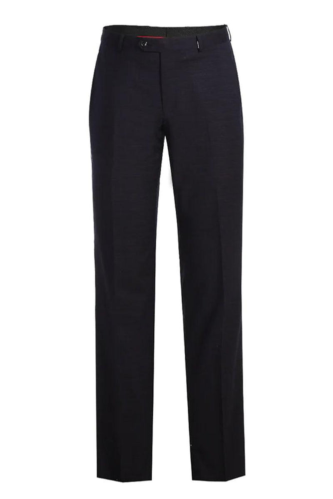 Renoir Black & Magenta Slim Fit Two-Button Suit with Mini Check Accents - USA Men's Outlet