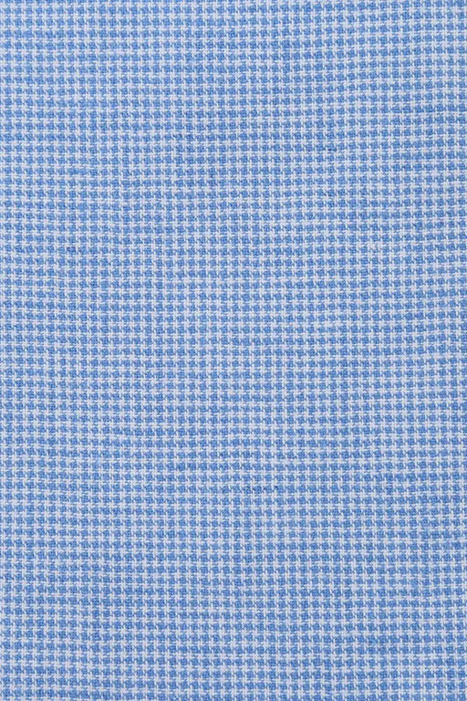 Renoir Blazer | Sky Blue Houndstooth Linen & Cotton Classic Sport Coat | 46S (Close Out) - USA Men's Outlet