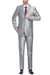 Renoir Classic Fit Suit w/Optional Vest: Two Button Silver Grey Sharkskin | 34R CLOSE OUT - USA Men's Outlet