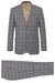 "Renoir Grey & Bronze Windowpane Two-Piece Slim-Fit Suit: Classy Sophistication" - USA Men's Outlet