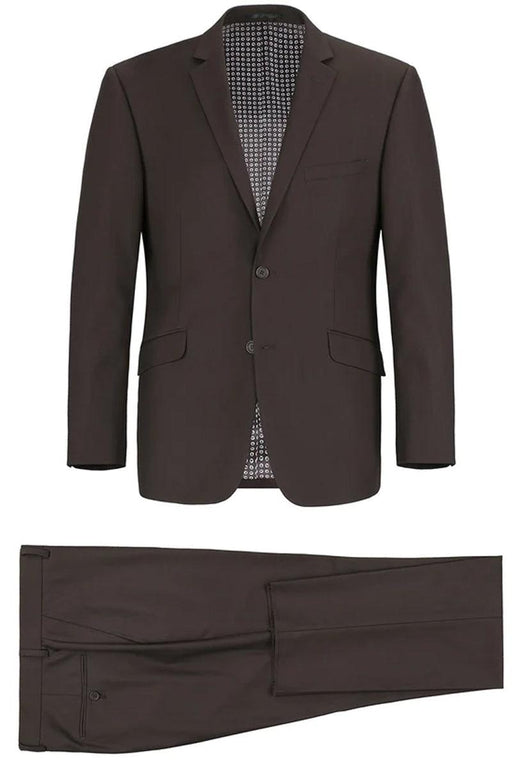 Renoir Men's Brown Slim Fit Two-Button Suit - USA Men's Outlet