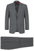 Renoir Men's Charcoal Grey Windowpane Classic Fit 2-Button Vested Suit - USA Men's Outlet