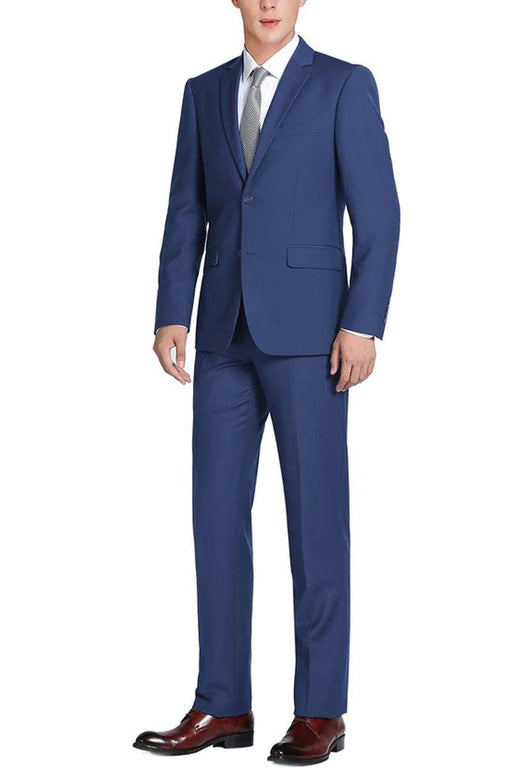 "Renoir Men's Classic-Fit Two-Button Royal Sapphire Suit w/ Optional Vest" - USA Men's Outlet